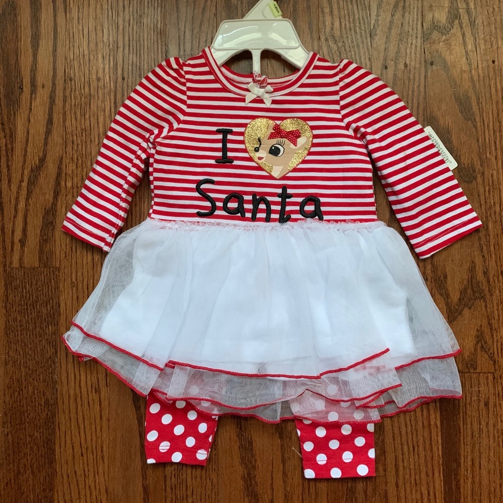 Christmas Rudolph Dress and Pant Set